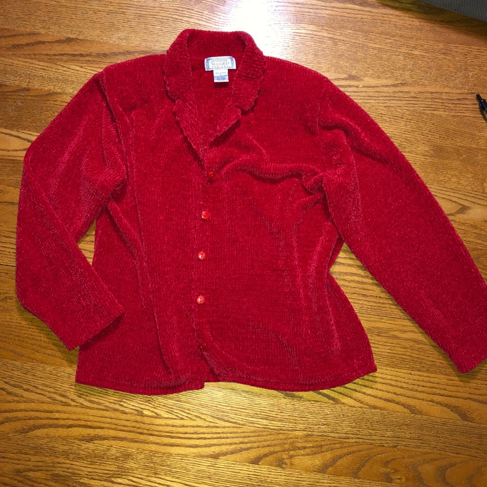 Vintage red button up sweater